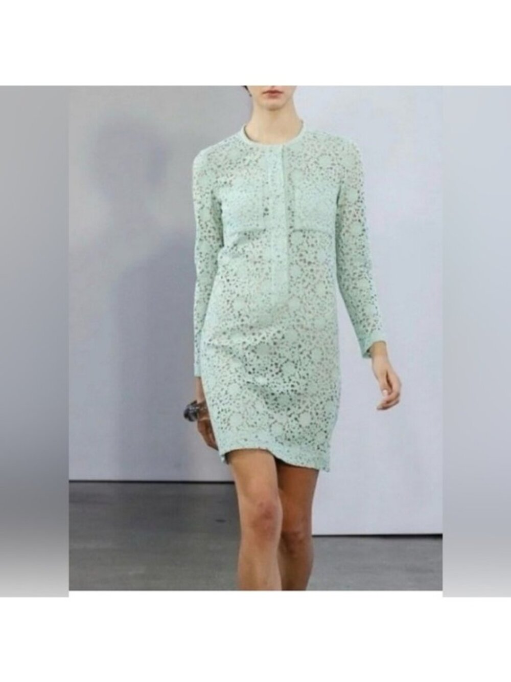 Victoria Beckham for Target Teal Lace Overlay 3/4 Sleeve Dress - 1X